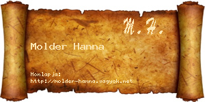 Molder Hanna névjegykártya